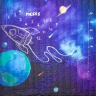 tapete mesversário acompanhamento mensal dupla face tema espacial use alce
