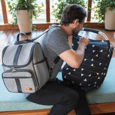 Bolsa Mochila Maternidade Multifuncional Lebaby 2 em 1 Cinza Mescla