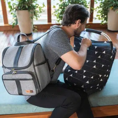 Bolsa Mochila Maternidade Multifuncional Lebaby 2 em 1 Cinza Mescla