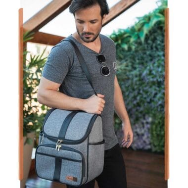Bolsa Mochila Maternidade Multifuncional Lebaby 2 em 1 Cinza Mescla