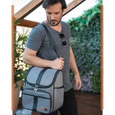 Bolsa Mochila Maternidade Multifuncional Lebaby 2 em 1 Cinza Mescla