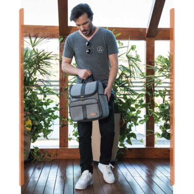 Bolsa Mochila Maternidade Multifuncional Lebaby 2 em 1 Cinza Mescla
