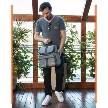 Bolsa Mochila Maternidade Multifuncional Lebaby 2 em 1 Cinza Mescla