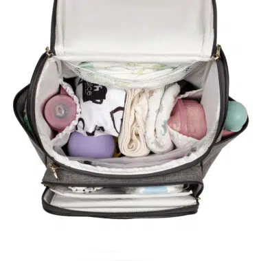 Bolsa Mochila Maternidade Multifuncional Lebaby 2 em 1 Cinza Mescla