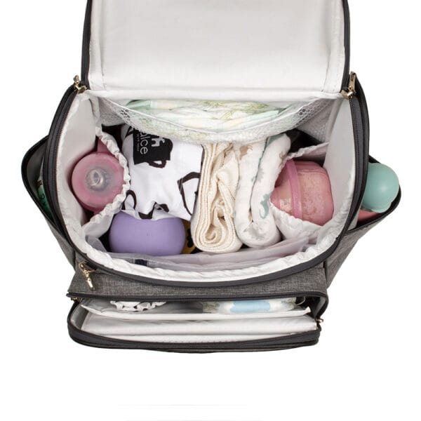 bolsa maternidade usealce lebaby preta espaço interno