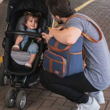 Bolsa Mochila Maternidade Multifuncional Lebaby 2 em 1 Jeans