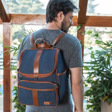 Bolsa Mochila Maternidade Multifuncional Lebaby 2 em 1 Jeans