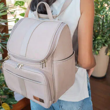 Bolsa Mochila Maternidade Multifuncional Lebaby 2 em 1 Nude