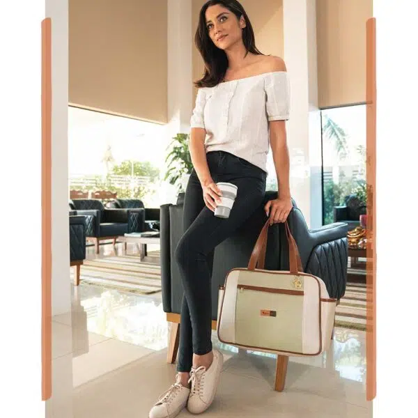 Bolsa Maternidade Londres Pistache + Saquinhos de Roupas