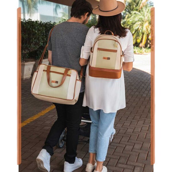 mochila maternidade usealce londres pistache