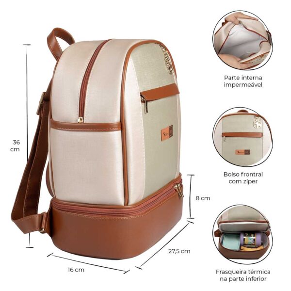 mochila maternidade usealce londres pistache lateral