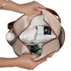 mochila maternidade usealce londres pistache espaço interno