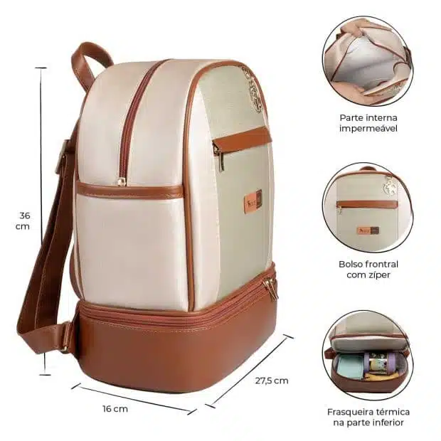 Kit Maternidade Bolsa Mala Mochila  Londres Pistache - Imagem 7