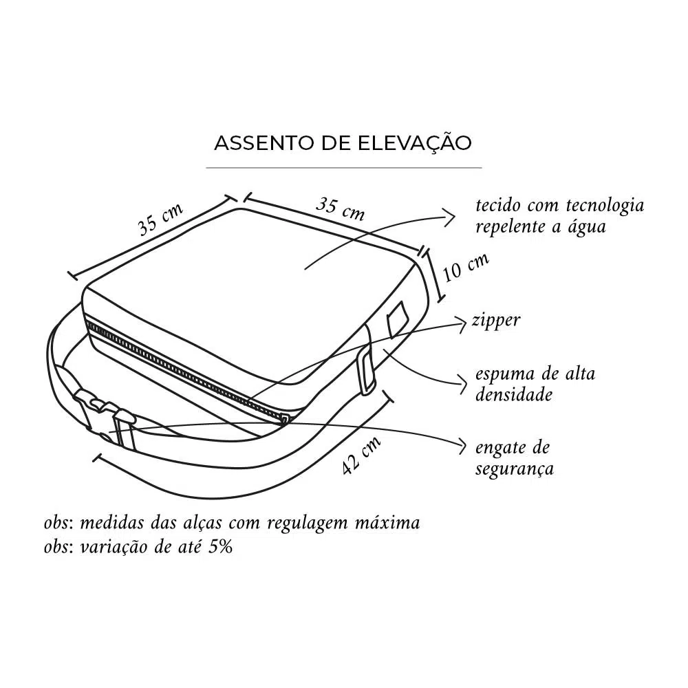 Assento de Alimentação e Elevação Quadrado Caramelo (Avulso) - Imagem 5