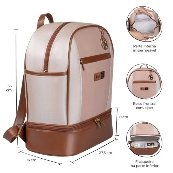 Mochila Maternidade Londres Rose - Imagem 2