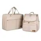 Kit Mochila e Mala Maternidade Multifuncional Lebaby 2 em 1 Nude