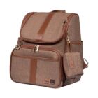 Mochila maternidade Lebaby cappuccino com porta chupeta