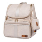 Mochila maternidade Lebaby nude com porta chupeta