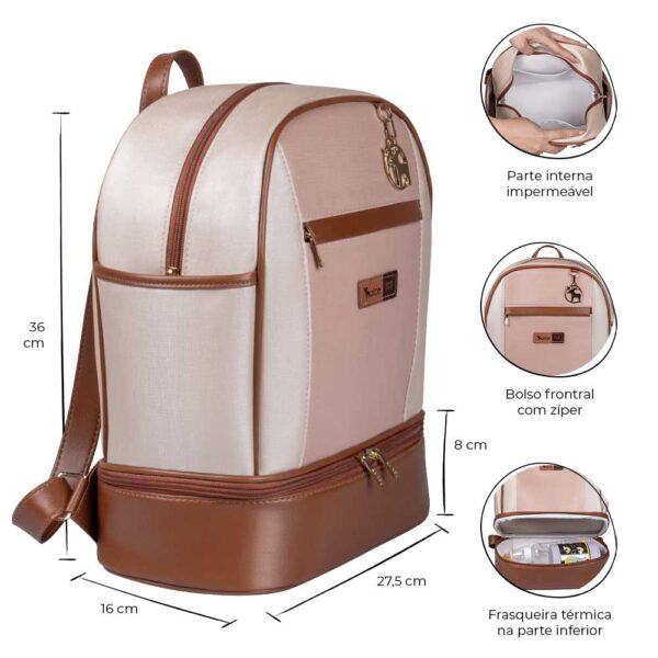 Kit Maternidade Bolsa Mala e Mochila Londres Rose - Imagem 3