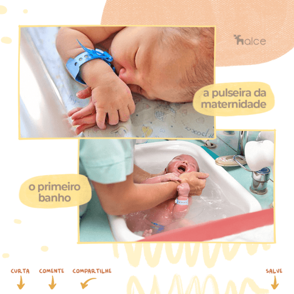 Bebê dormindo e família reunida na maternidade