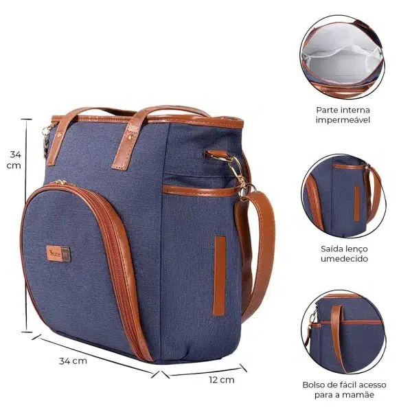 Bolsa Maternidade Lebaby Jeans - Imagem 2