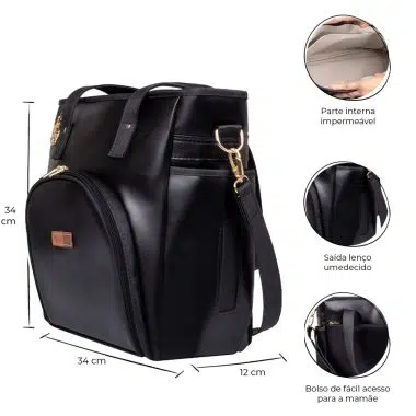 Bolsa Maternidade Lebaby Preta