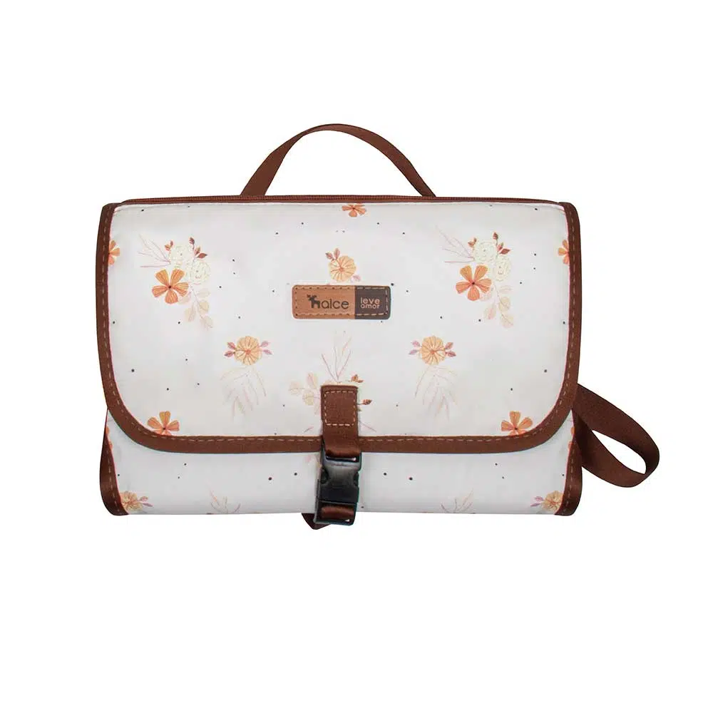 trocador portatil de bebe com porta fraldas alce flores