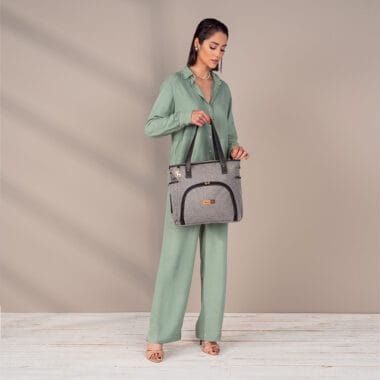 Bolsa Maternidade Lebaby Cinza Mescla