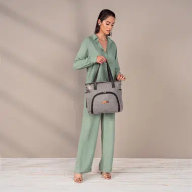 Bolsa Maternidade Lebaby Cinza Mescla
