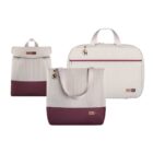 Kit Bolsa Mala e Mochila Maternidade Coleção Cores - Creme e Marsala