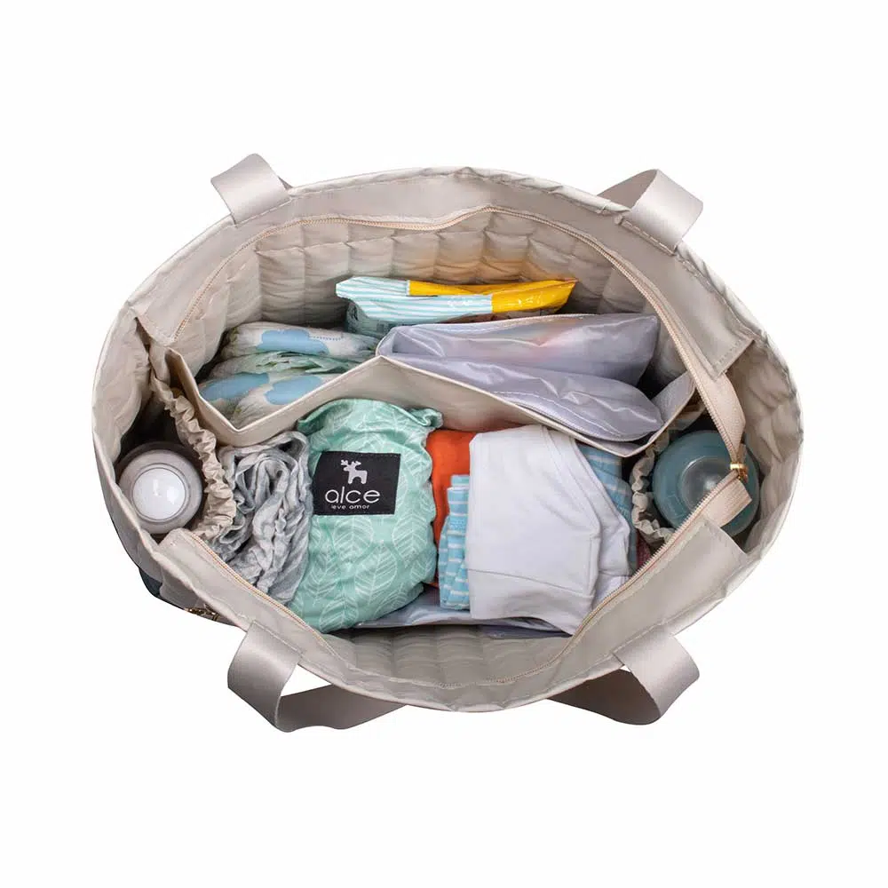 Kit Bolsa Mala e Mochila Maternidade Coleção Cores - Creme e Laranja - Imagem 5