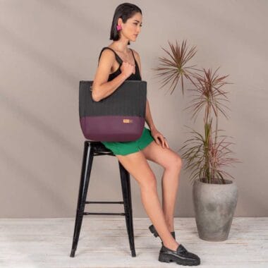 Bolsa Maternidade Coleção Cores - Preto e Marsala