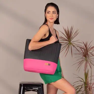 Bolsa Maternidade Coleção Cores - Preto e Pink