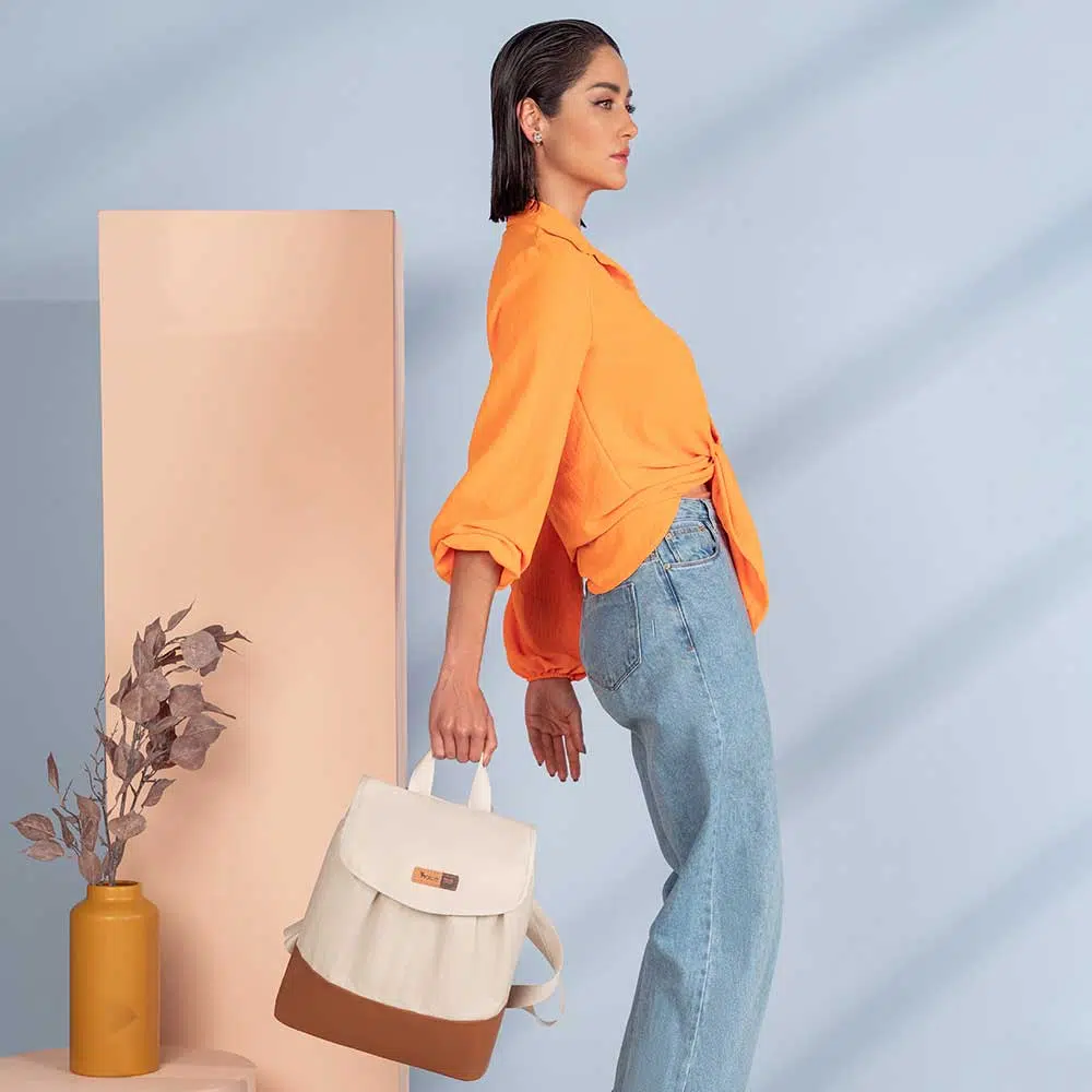 Kit Bolsa Mala e Mochila Maternidade Coleção Cores - Creme e Caramelo - Imagem 18