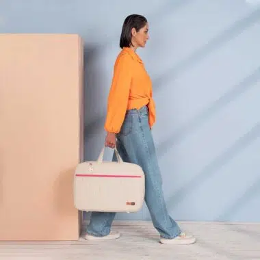 Mala Maternidade Coleção Cores - Creme e Pink