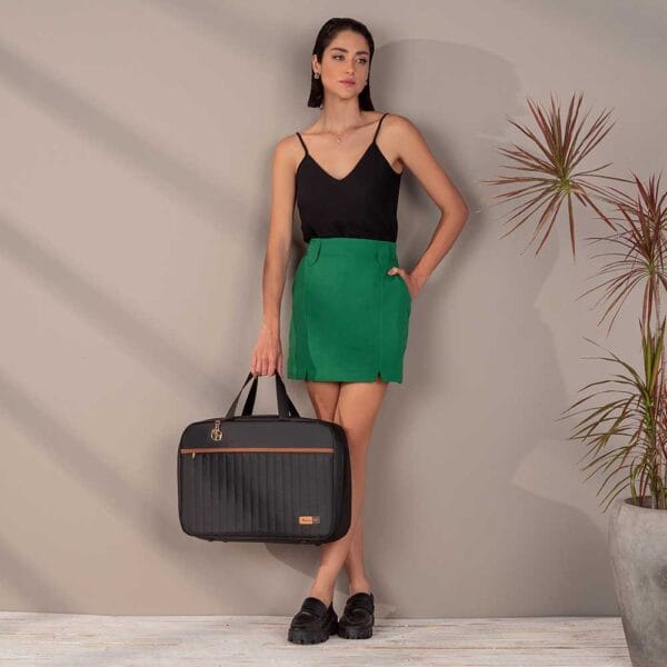 Kit Bolsa Mala e Mochila Maternidade Coleção Cores - Preto e Caramelo - Imagem 21