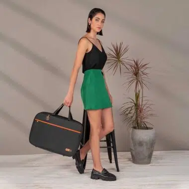 Mala Maternidade Coleção Cores - Preto e Laranja