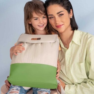 Mochila Maternidade Coleção Cores - Creme e Verde