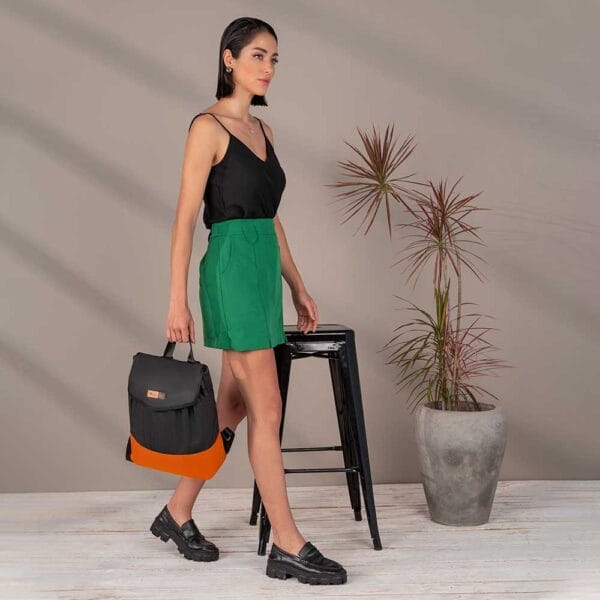 Mochila Maternidade Coleção Cores - Preto e Laranja - Imagem 6