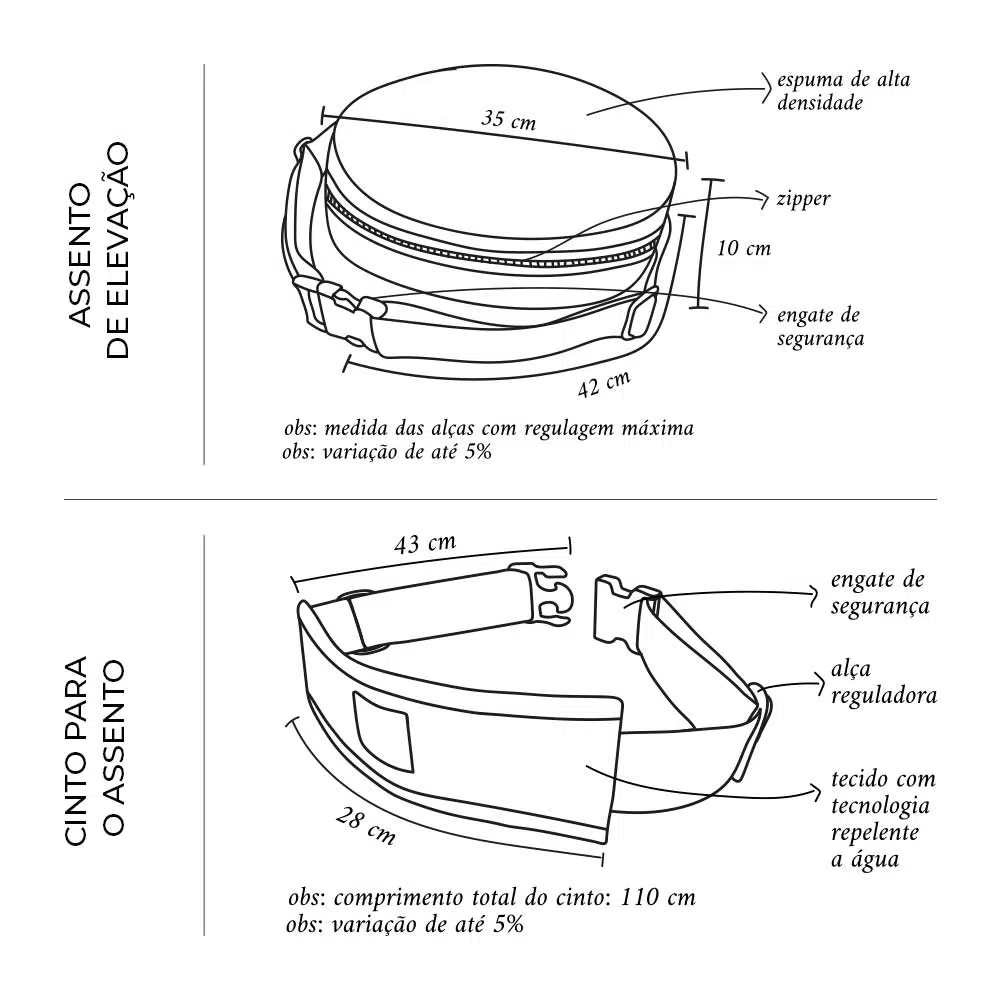 Assento de Alimentação Redondo e Cinto Nude - Imagem 5