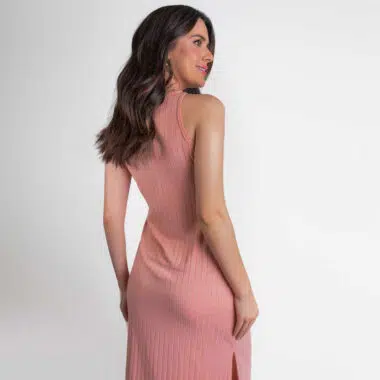 Camisola de Maternidade e Amamentação Canelada - Rose