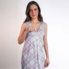 Camisola de Maternidade e Amamentação Mamãe e Bebê - Xadrez