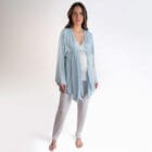 Conjunto Pijama Maternidade e Amamentação - Off White e Maresia
