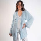 Conjunto Pijama Maternidade e Amamentação - Off White e Maresia