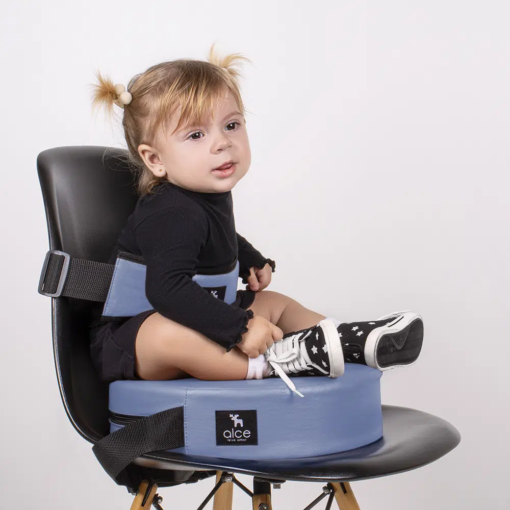 Assento De Alimentação Redondo E Cinto Azul