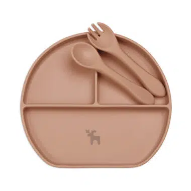 Kit Introdução Alimentar Prato Silicone com Ventosa Nude