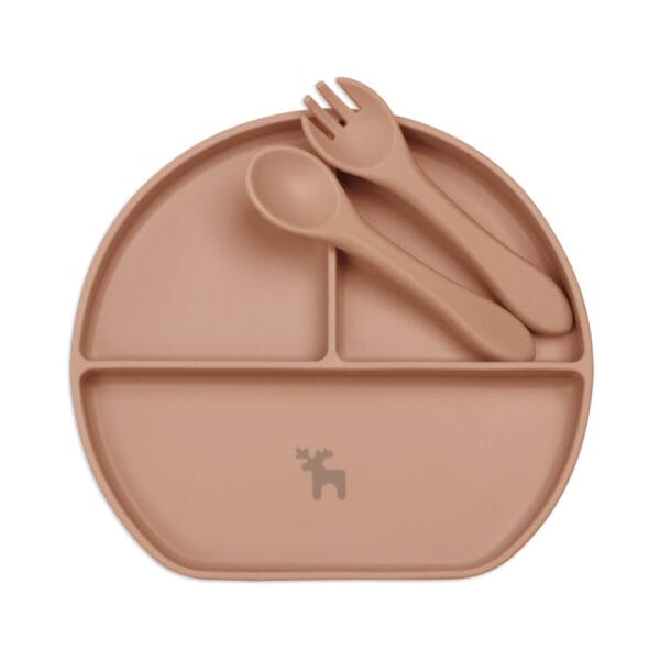 Kit Introdução Alimentar Prato Silicone com Ventosa Nude
