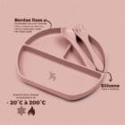 Kit Introdução Alimentar Prato Silicone com Ventosa Rose