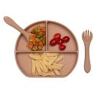Kit Introdução Alimentar Prato Silicone com Ventosa Nude