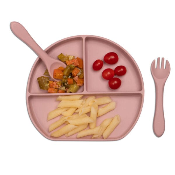 Kit Introdução Alimentar Prato Silicone com Ventosa Rose - Imagem 2